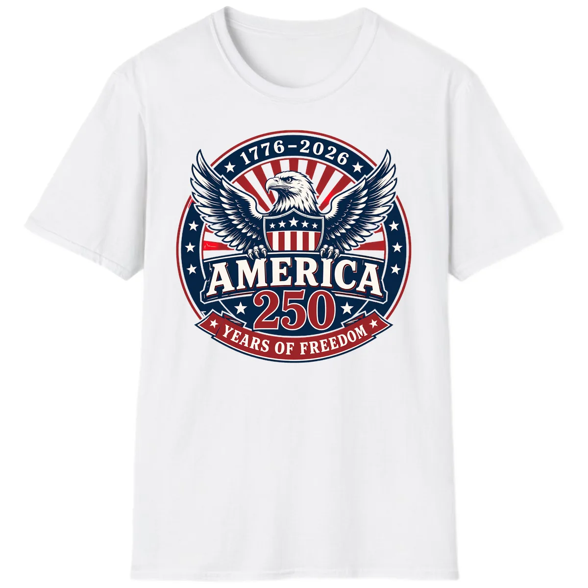 America 250 Years Of Freedom Celebration T-Shirt in White
